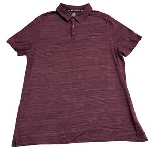 Rock & Republic Burgundy Short Sleeve Three Button Performance Polo, Size XXL
